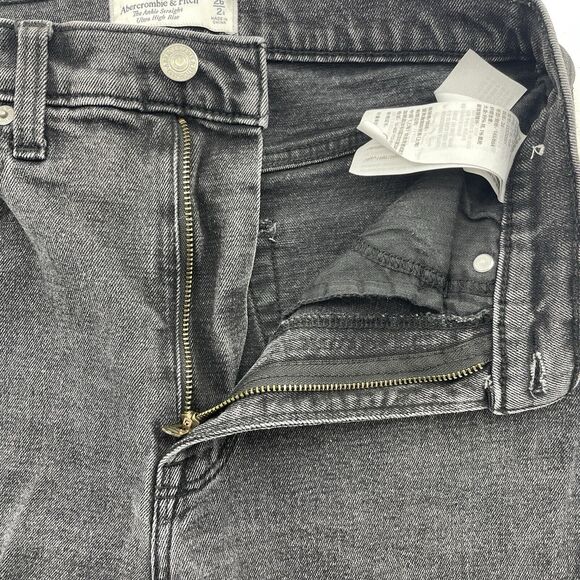 Abercrombie Fitch 26 2R The Ankle Straight Ultra High Rise Jeans Distressed - Picture 9 of 16